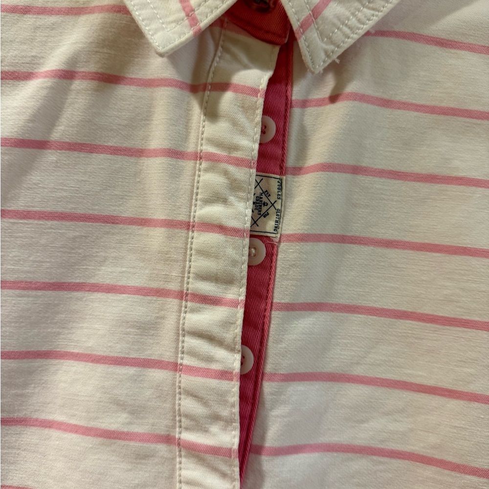 Joules Pink and White Striped cotton shirt - Picture 3 of 6